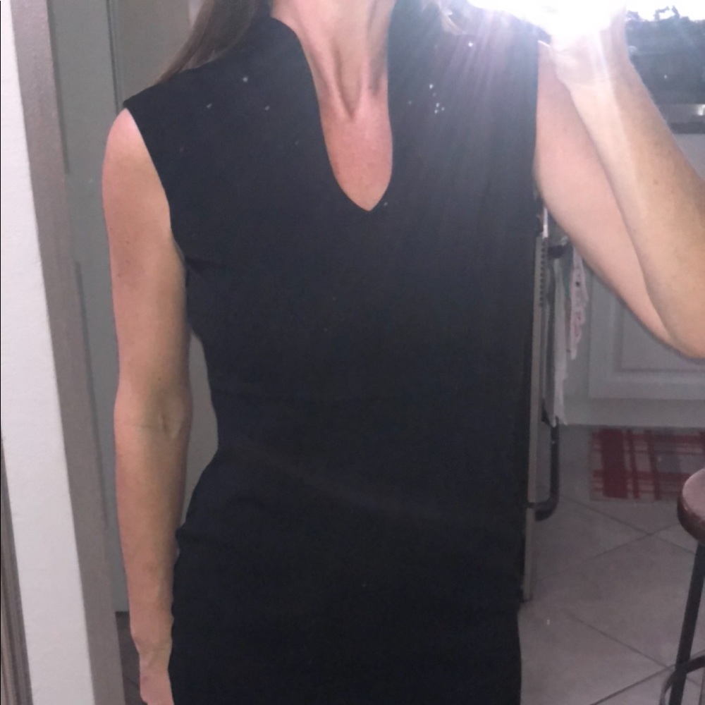 Black form fitting mini dress